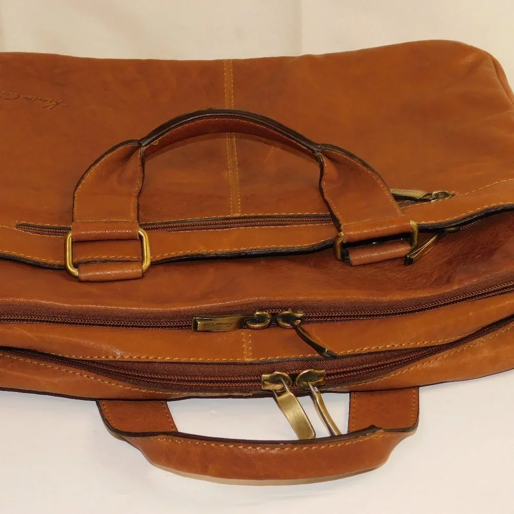 Kenneth Cole Leather Laptop Computer Business Briefcase Bag
